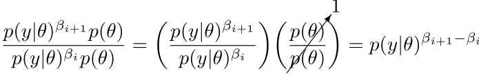 Ratio of power posteriors